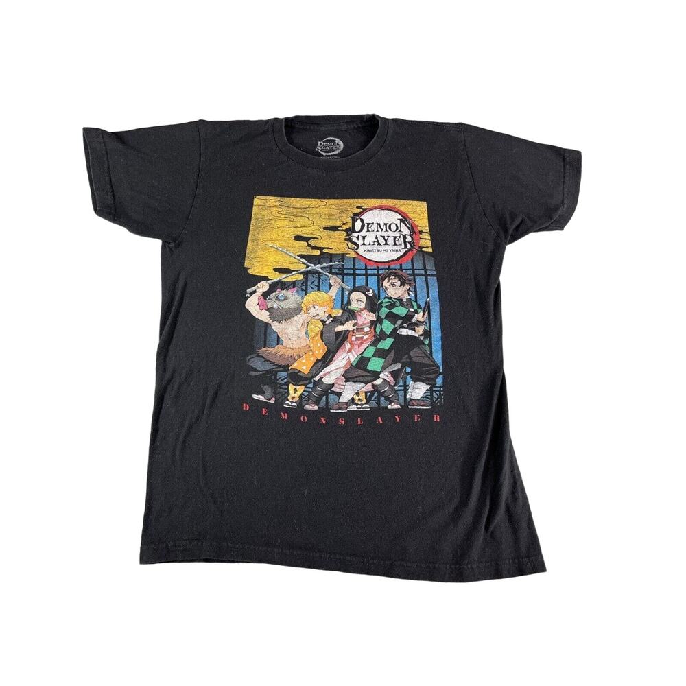 Demon Slayer Shirt Mens Medium Black Short Sleeve Kimetsu No Yaiba Anime Tee